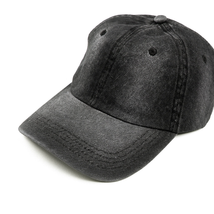 Black & Grey washed Jeans Cap