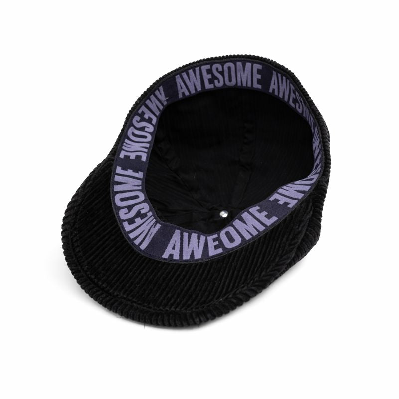 Black Corduroy Newsboy Cap