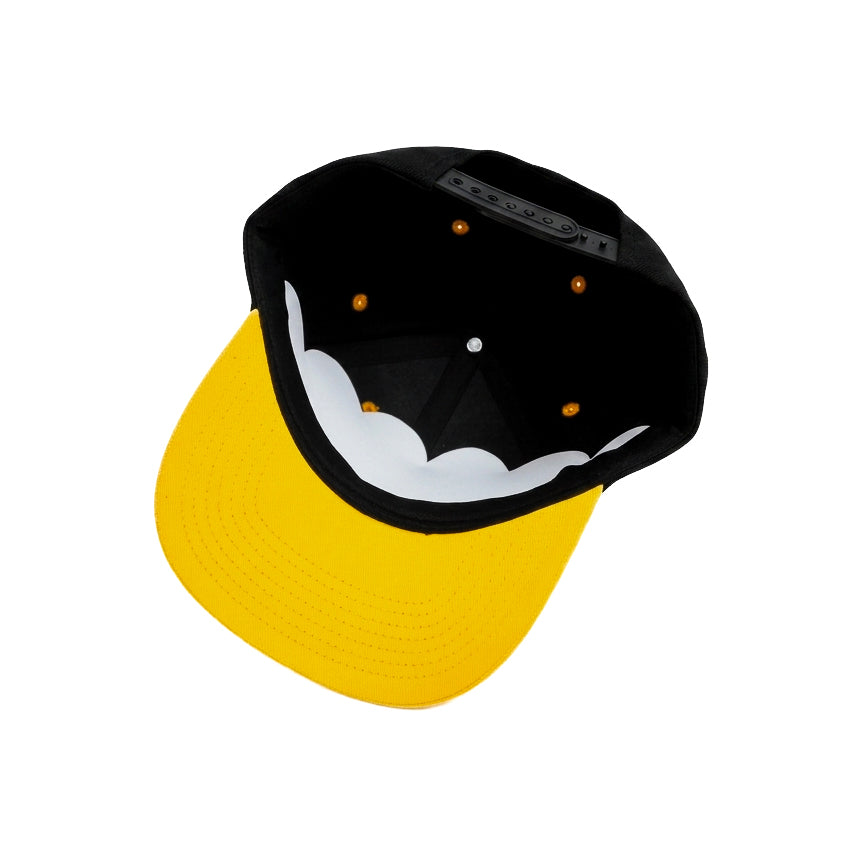 Yellow P Engraved Black Snapback Cap