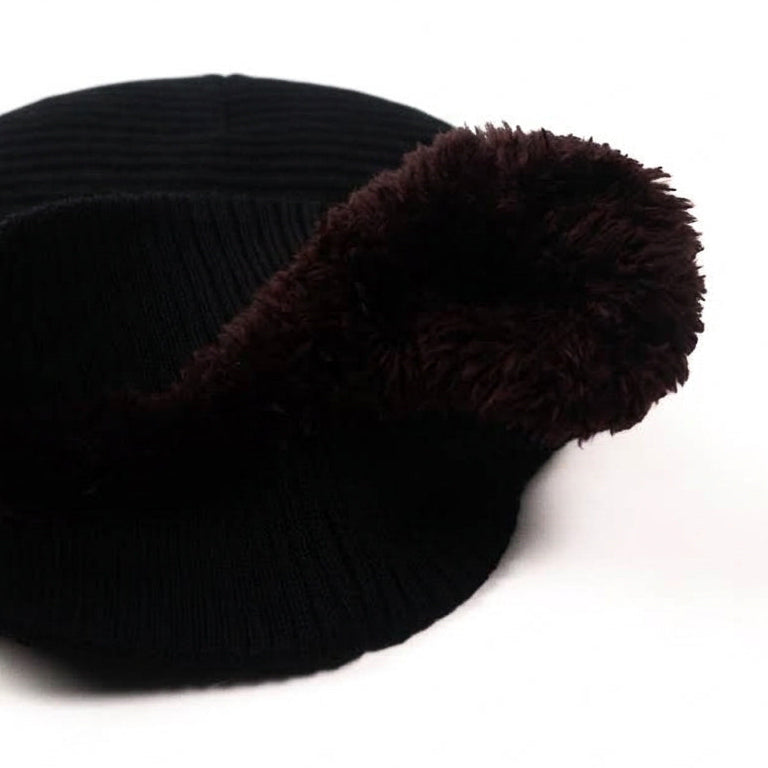 Black Long Stripped Beanie