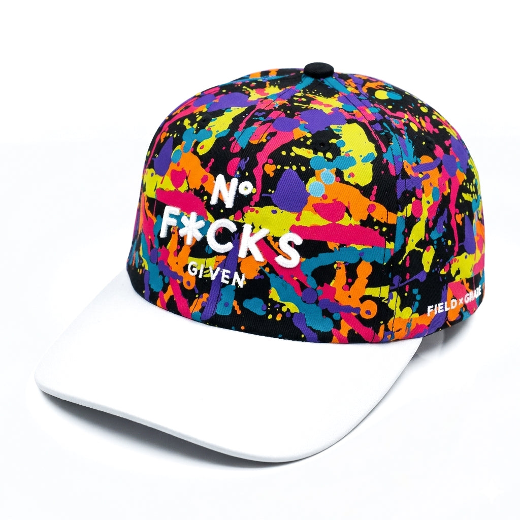 No f**** given multicolor white brim relaxed fitted cap