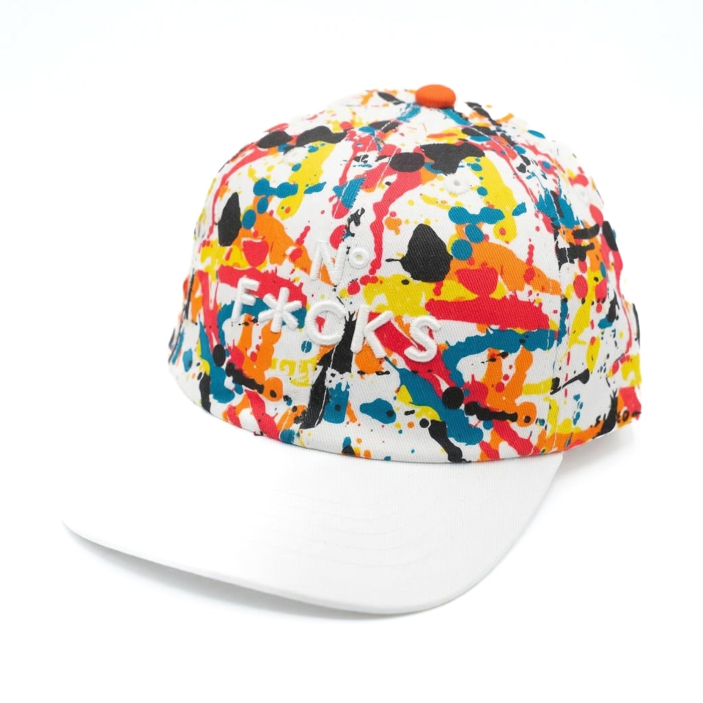 No f**** given multicolor white brim relaxed fitted cap