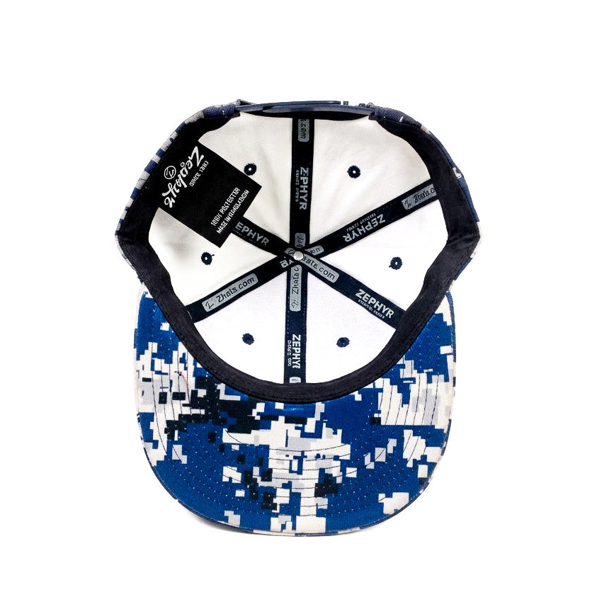 Zephyr White Tiger Mozaic Snapback Cap