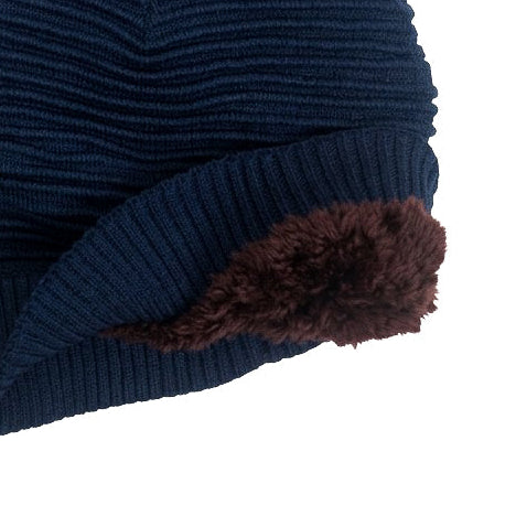 Navy Blue Long Stripped Beanie