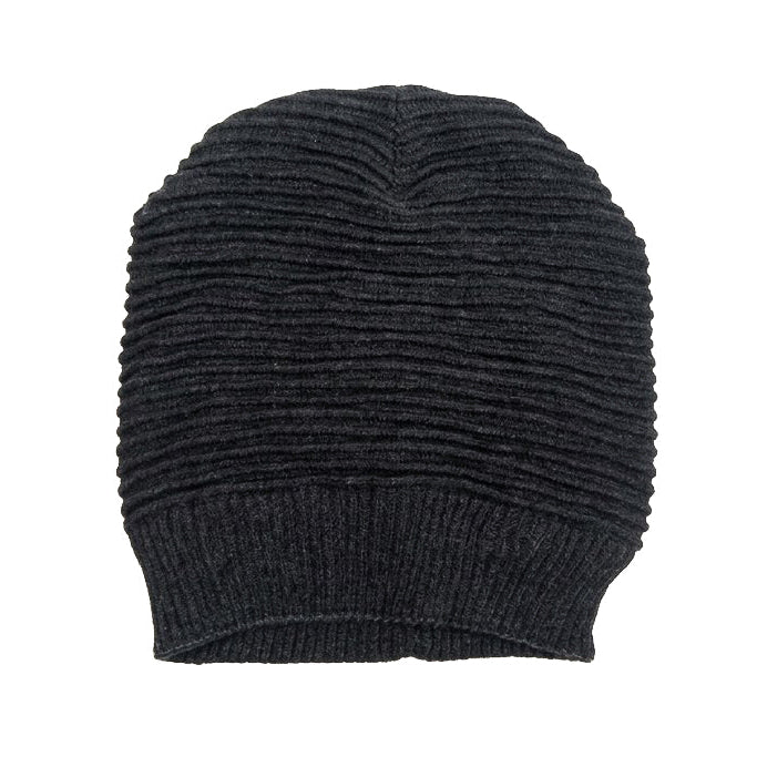 Deep Grey Long Stripped Beanie