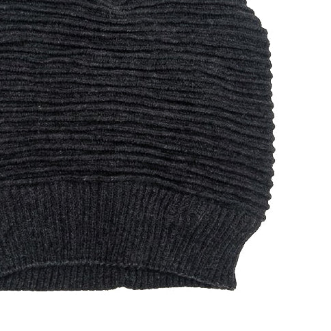 Deep Grey Long Stripped Beanie