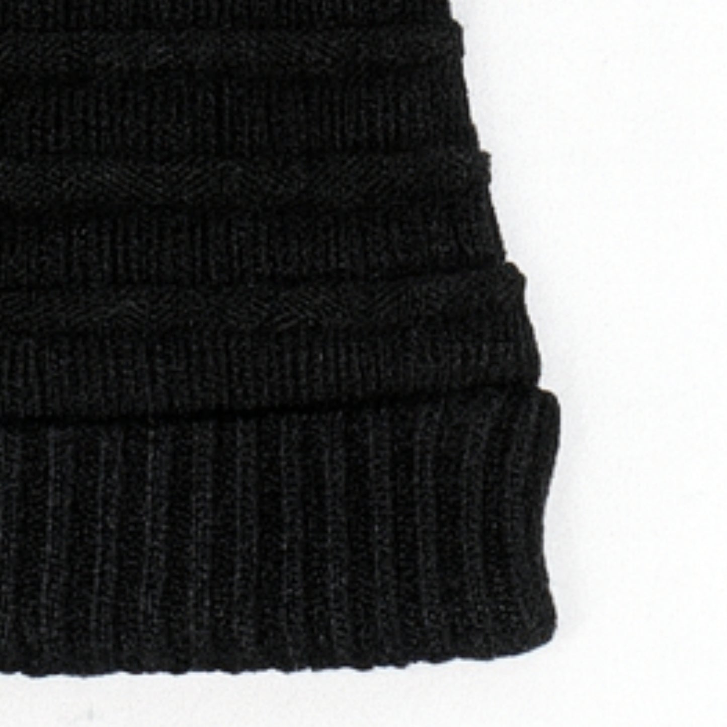 Oversized Checked Black Beanie