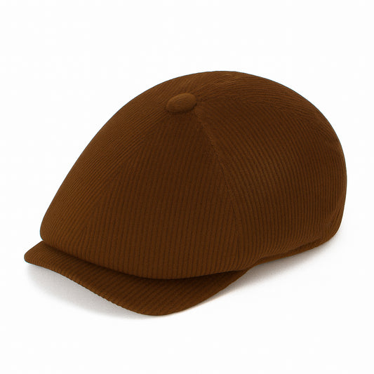 Brown Corduroy Newsboy Cap