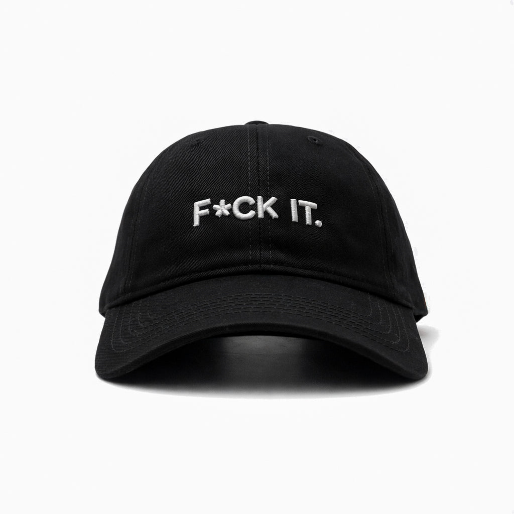 F*CK IT black relaxed fitted cap