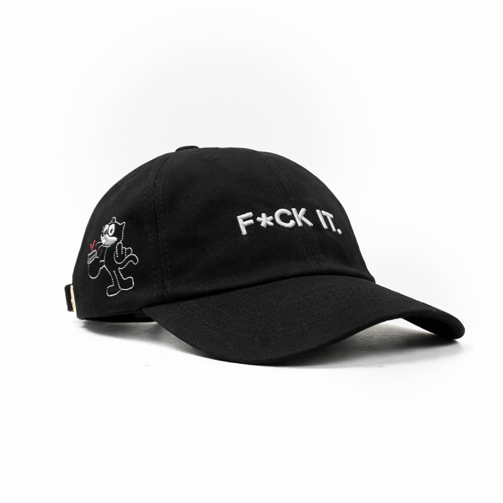 F*CK IT black relaxed fitted cap