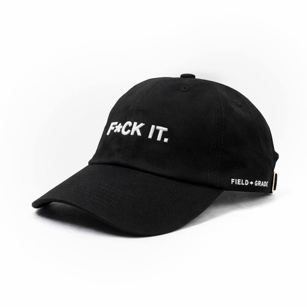 F*CK IT black relaxed fitted cap