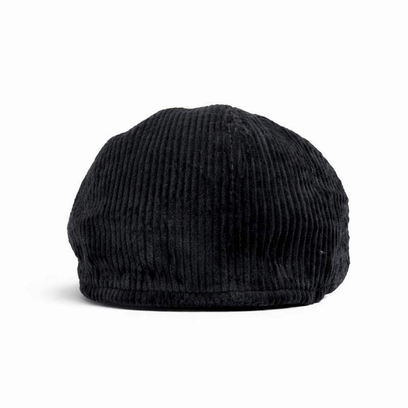 Black Corduroy Newsboy Cap