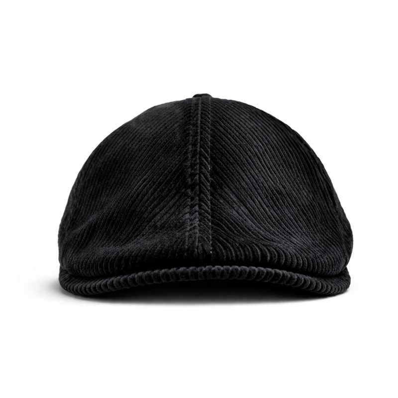 Black Corduroy Newsboy Cap