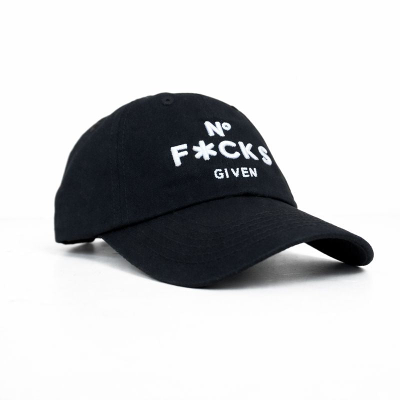 No f**** given black relaxed fitted cap