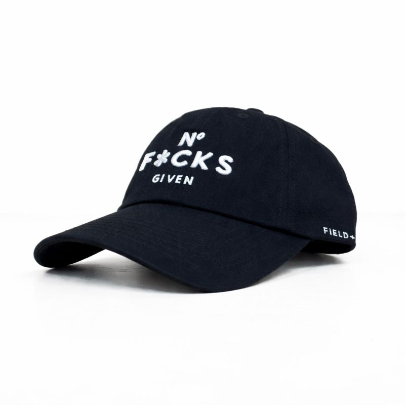 No f**** given black relaxed fitted cap