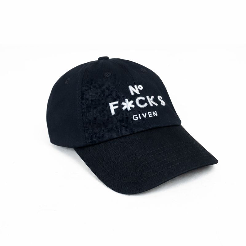No f**** given black relaxed fitted cap
