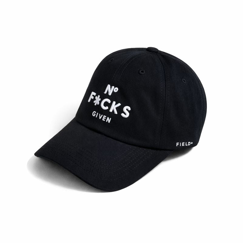 No f**** given black relaxed fitted cap