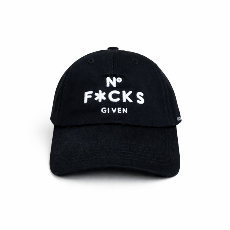 No f**** given black relaxed fitted cap