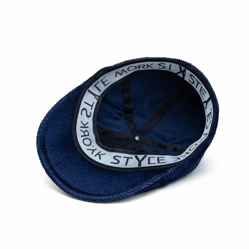 Navy Blue Corduroy Newsboy Cap