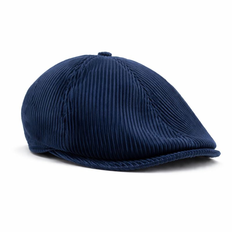 Navy Blue Corduroy Newsboy Cap