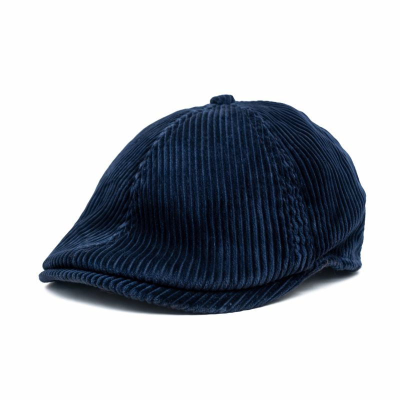 Navy Blue Corduroy Newsboy Cap