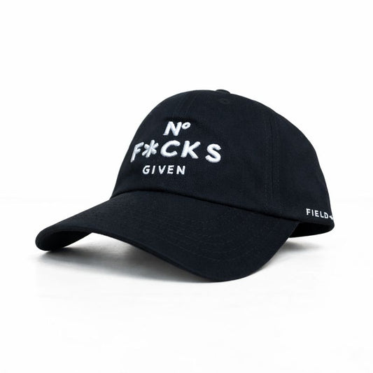 No f**** given black relaxed fitted cap