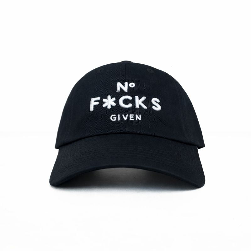 No f**** given black relaxed fitted cap