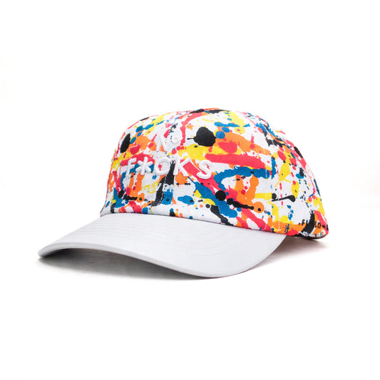 No f**** given multicolor white brim relaxed fitted cap