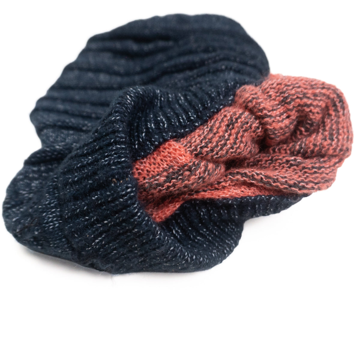 Oversized Navy Polkadots  Beanie