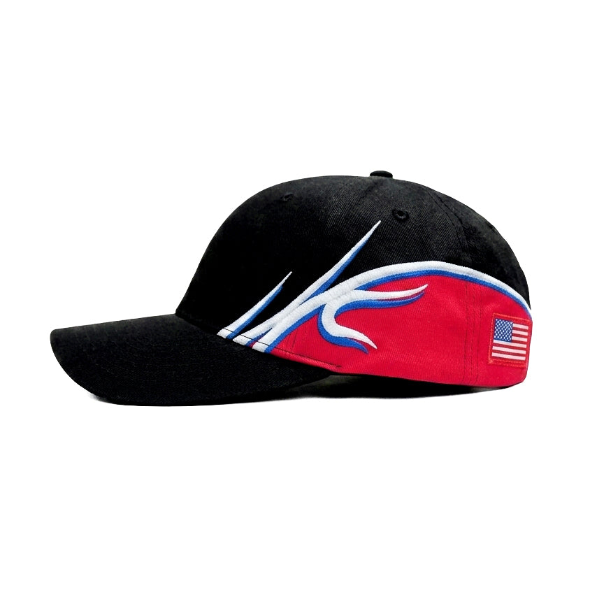 Black Racer Fitted Snapback Cap