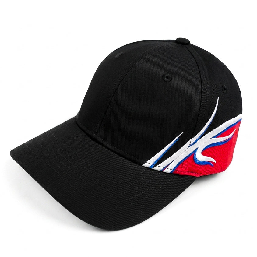 Black Racer Fitted Snapback Cap