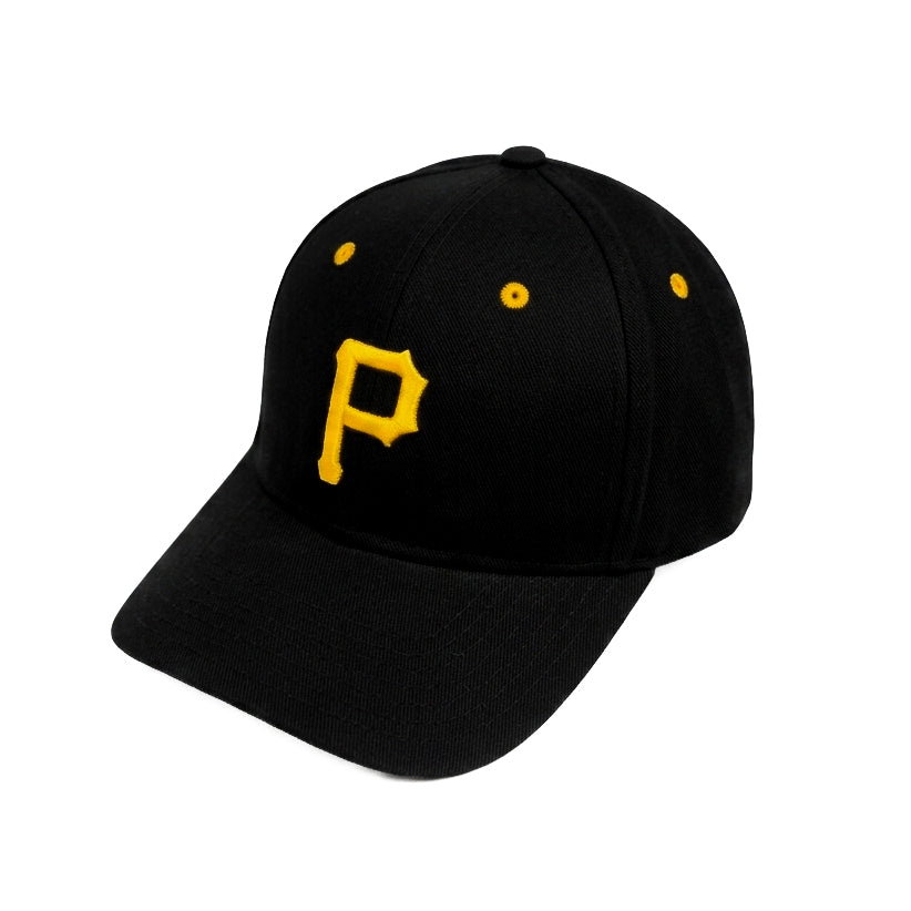 Yellow P Engraved Black Snapback Cap