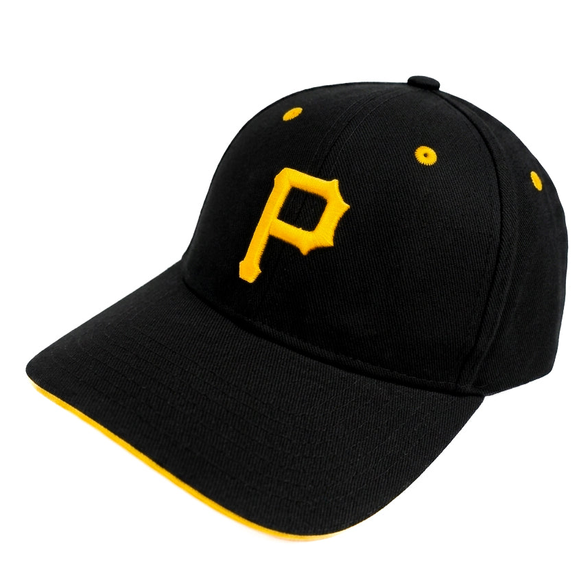 Yellow P Engraved Black Snapback Cap