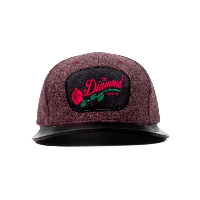 Diamond Supply Co Leather Brimed Snapback Cap