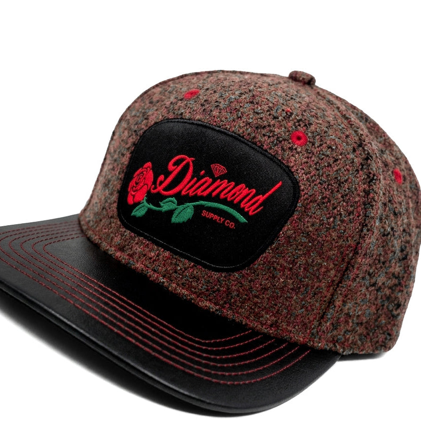 Diamond Supply Co Leather Brimed Snapback Cap