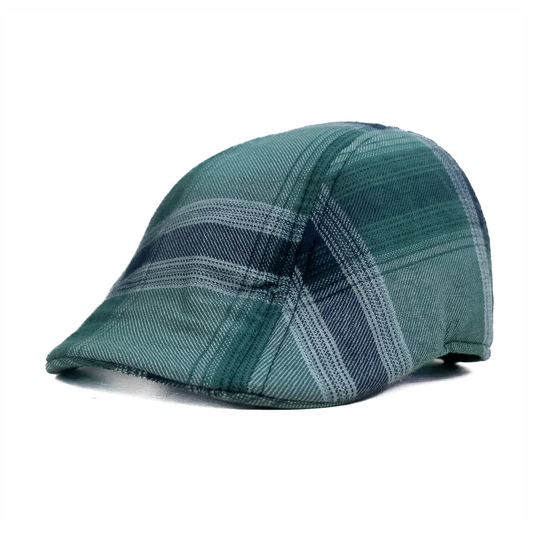 Lagoon Green Checked Newsboy Cap