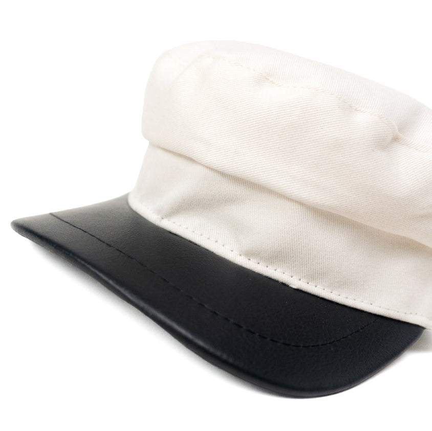 Woven Leather Cap Black Brim