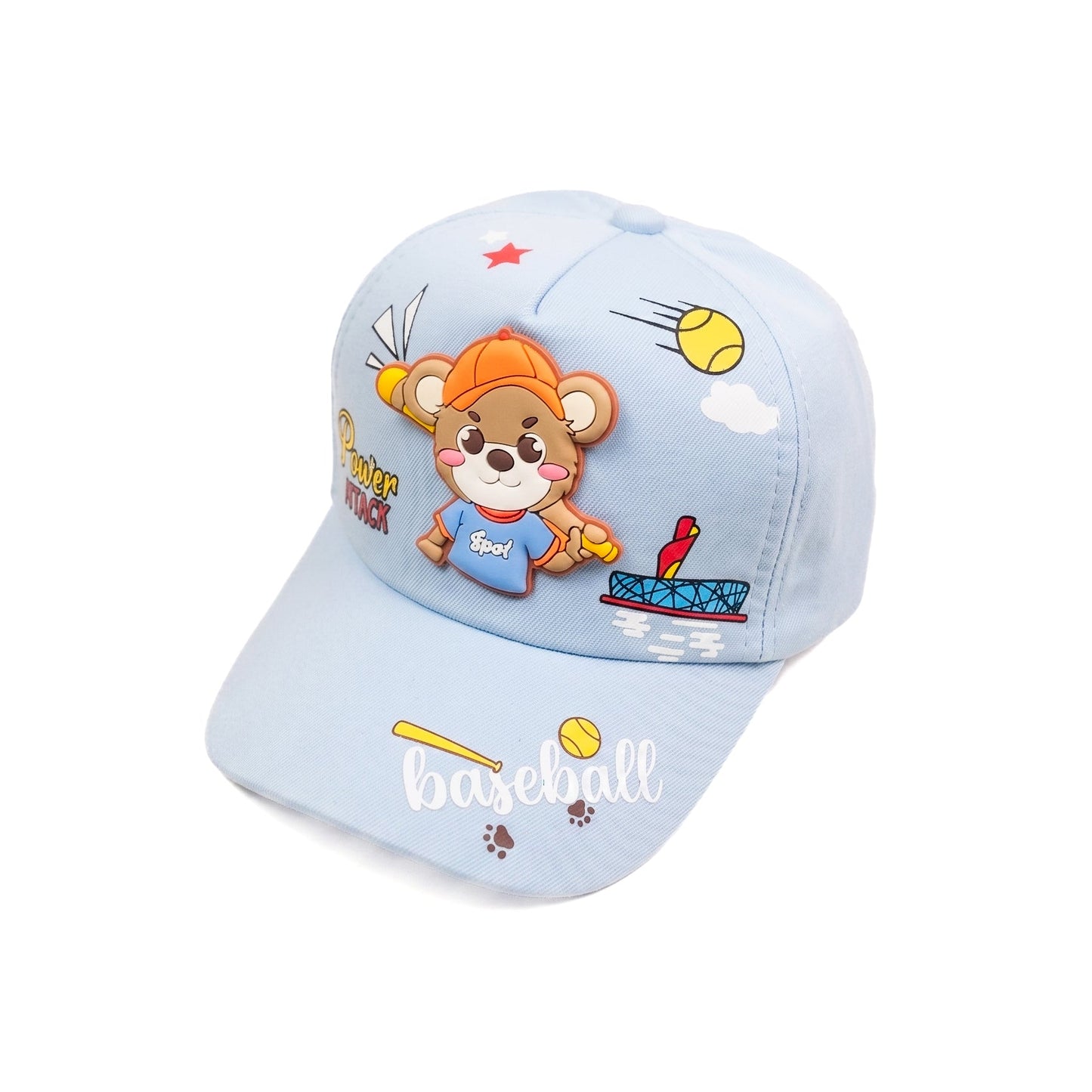 Blue Teady Power Attack  Kids Funday Baseball Cap