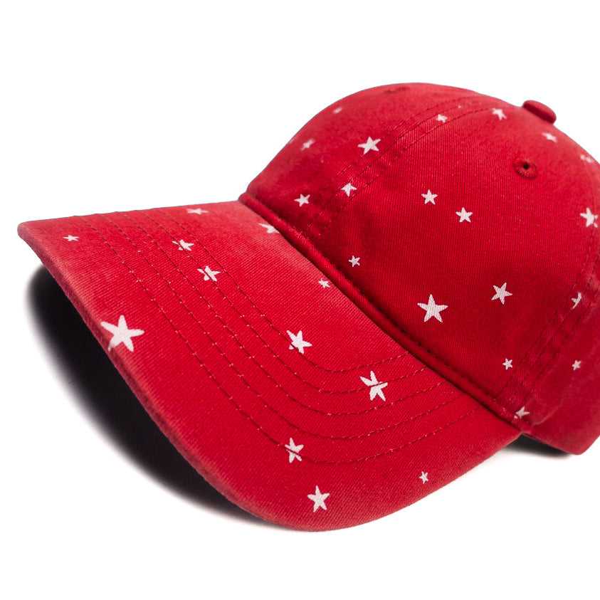 Ponytail Scrubbed Red Star Denim Cap