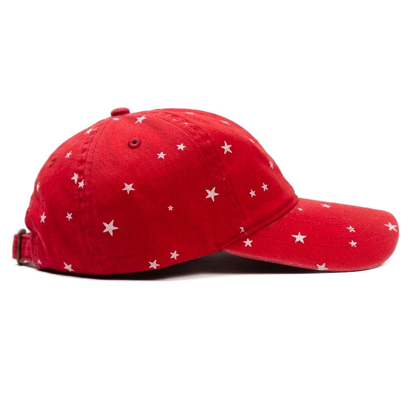 Ponytail Scrubbed Red Star Denim Cap