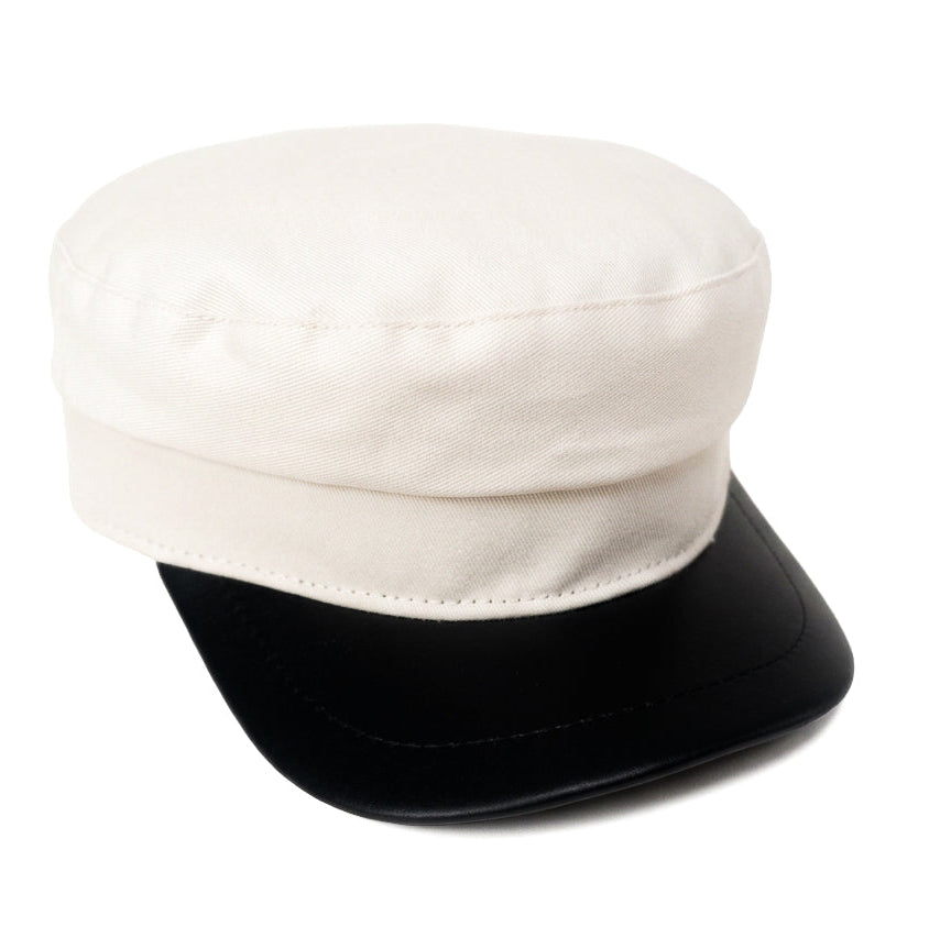 Woven Leather Cap Black Brim