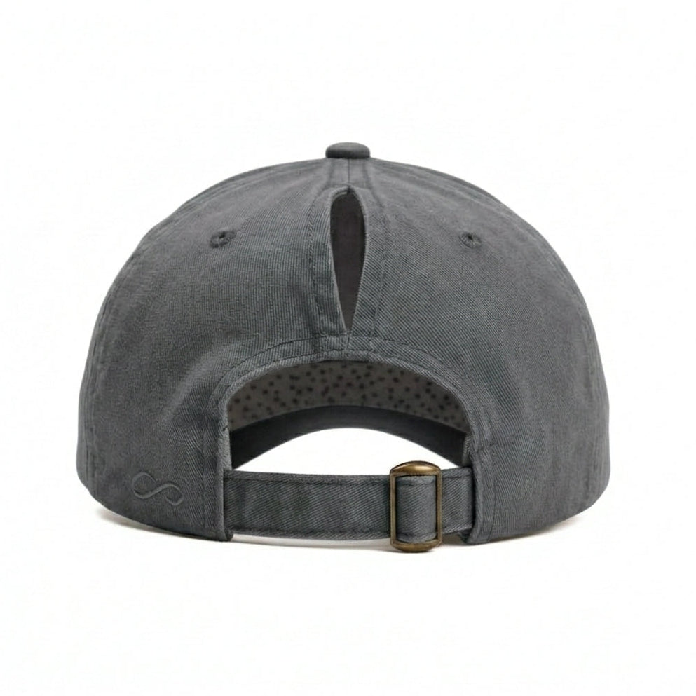 Ponytail Scrubed Grey Jeans Cap