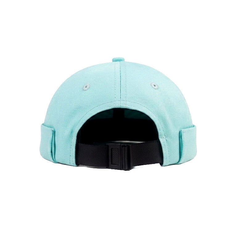 Cyan Blue Satin Docker Cap
