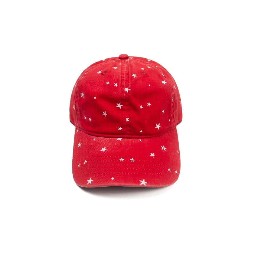 Ponytail Scrubbed Red Star Denim Cap