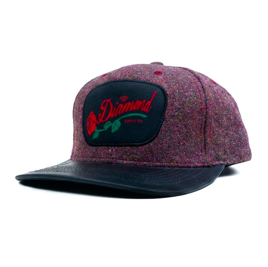 Diamond Supply Co Leather Brimed Snapback Cap