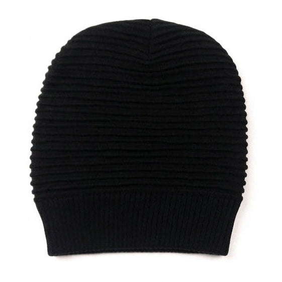 Black Long Stripped Beanie