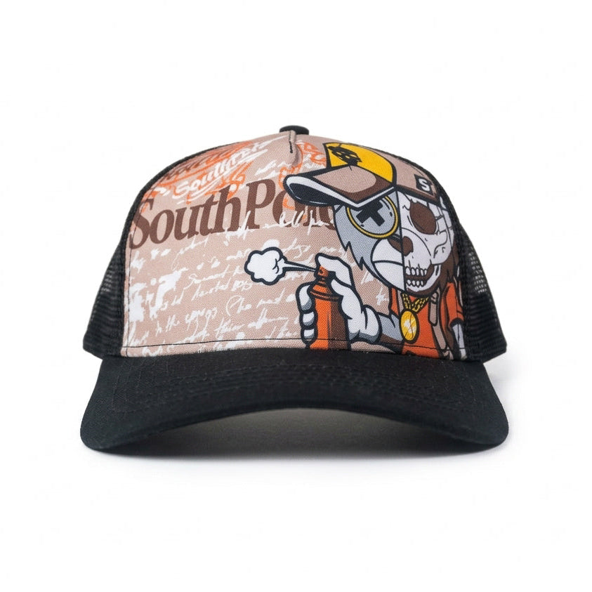 Southpole 1991  Graffiti Skull Mesh Trucker Cap