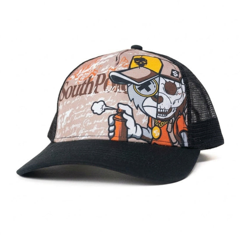 Southpole 1991  Graffiti Skull Mesh Trucker Cap