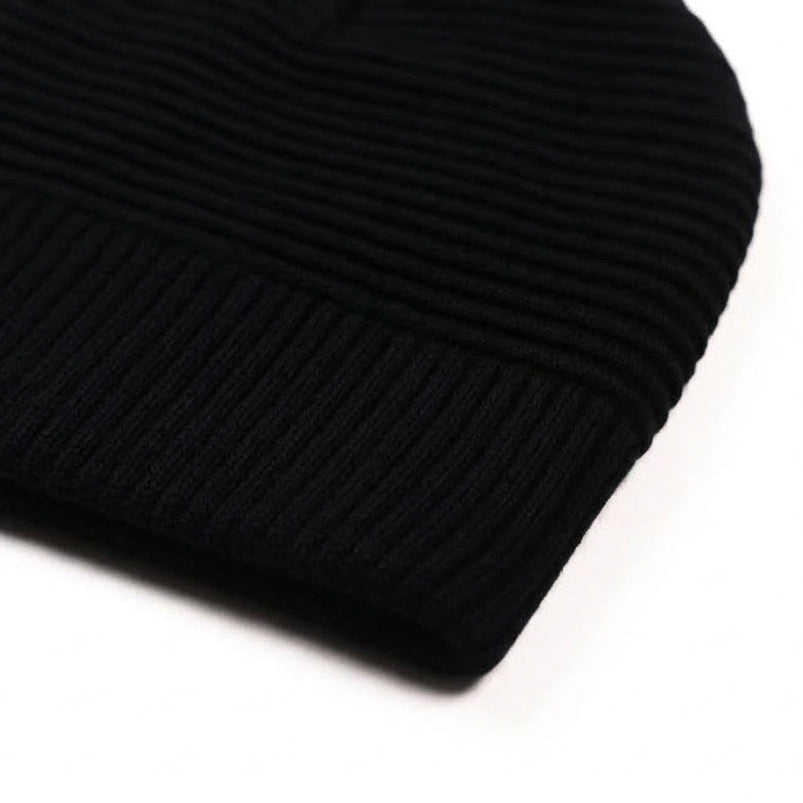 Black Long Stripped Beanie
