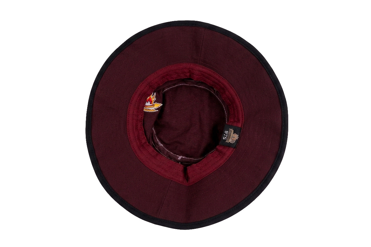 Zephyr Yellow Trident Maroon Bucket Hat